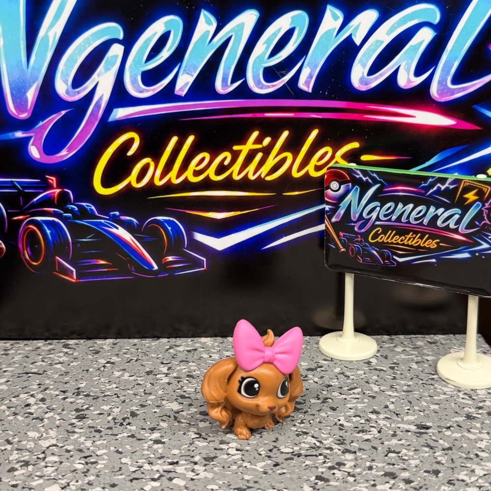 Zuru 5 Surprise Mini Brands Brown Spaniel Dog Puppy Pink Bow Miniature Figure